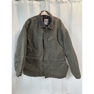 SOREL Men’s XXL Canvas Chore Jacket Barn Coat Olive Plaid Wool Lined Workwear